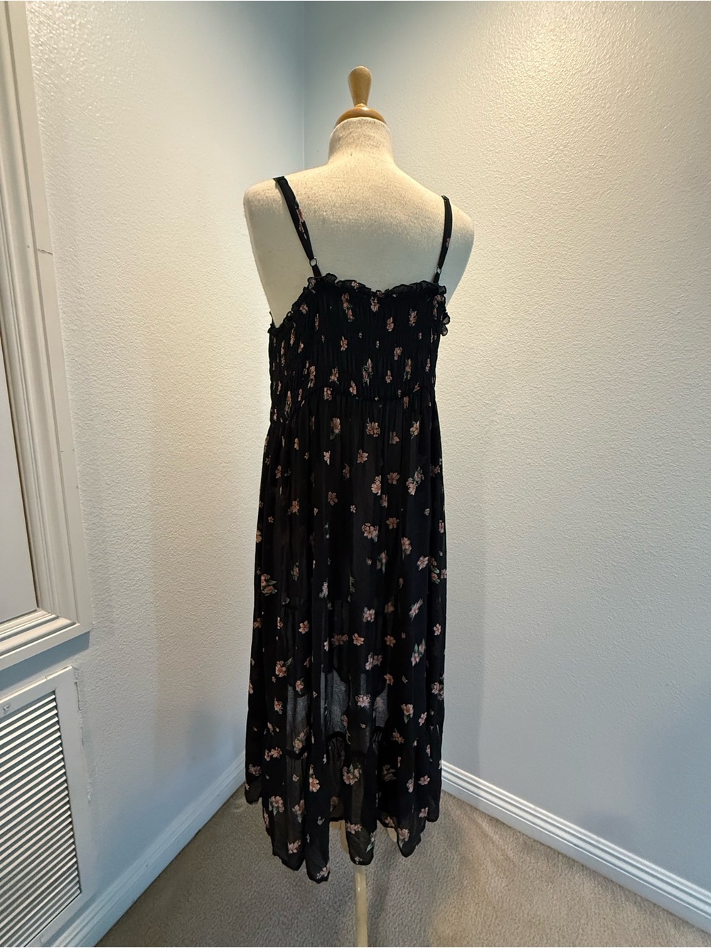 torrid Black Floral Smocked Midi Sundress - Picture 3 of 8